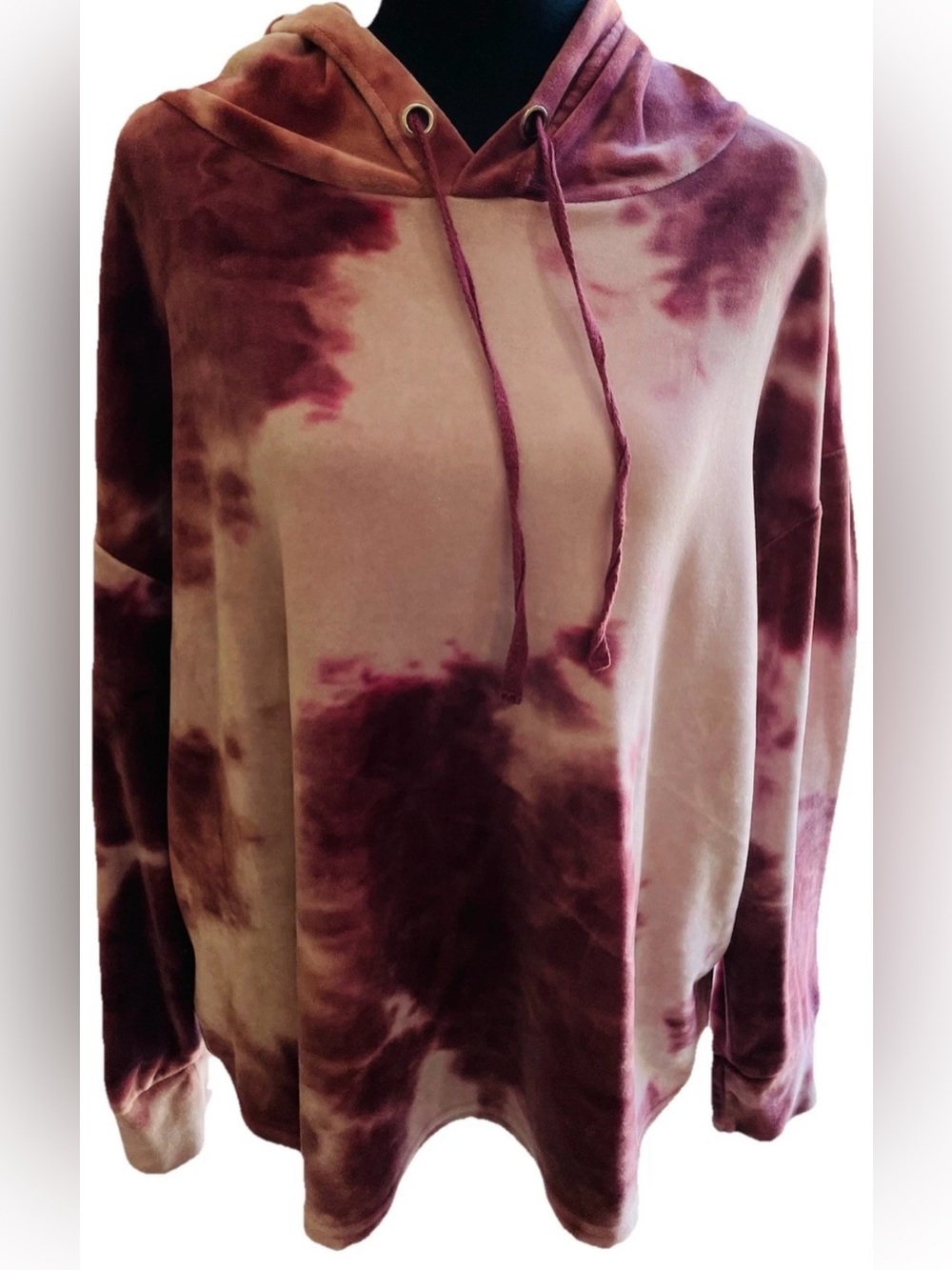 Eye Candy Women’s LS Hooded Top Tie Die Style Size 3X Soft & Cozy Thin Hoodie